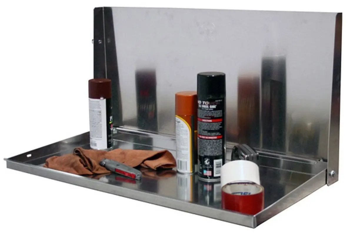 Flip-Down Trailer Storage Tray – Compact 30X3X16-Inch Heavy-Duty Utility Mount 1