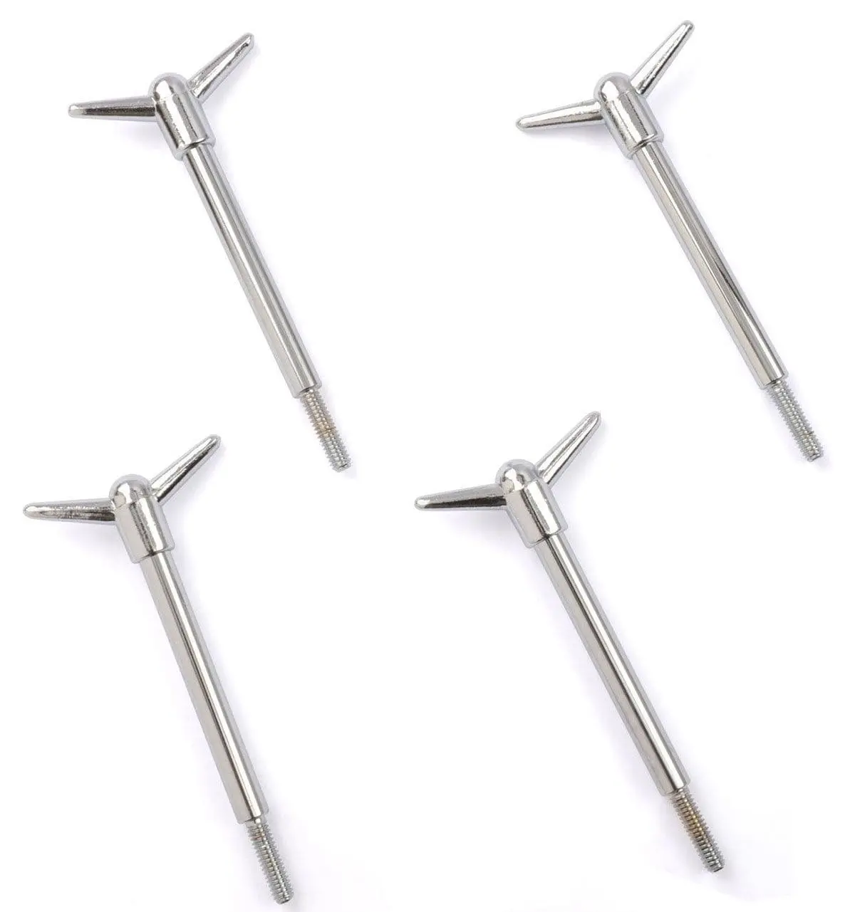 Chrome Steel Wing Nut – 1-Piece Hex-Style Fastener, Pack Of Four (Rpcr4137) 1