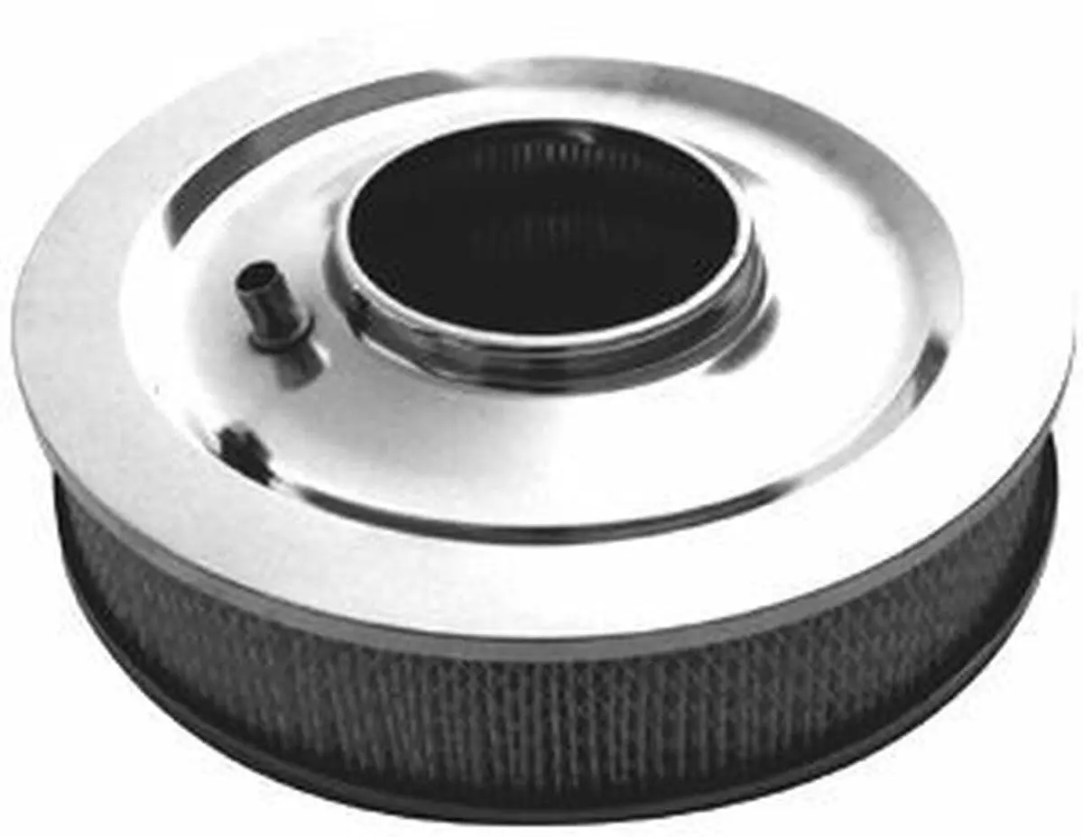 14-Inch Stainless Steel Muscle Car Air Cleaner – Flat-Base Design With Paper Filter 1
