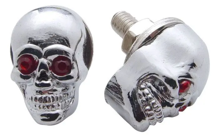 Skull-Themed Stainless Steel License Plate Bolts – Pack Of 4 (Up70315) 1